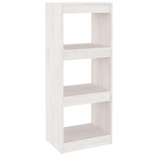 Bogskab/rumdeler 40x30x103,5 cm massivt fyrretræ hvid