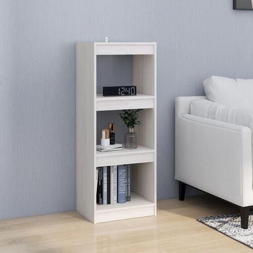 Bogskab/rumdeler 40x30x103,5 cm massivt fyrretræ hvid