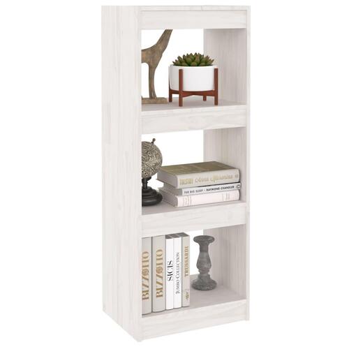 Bogskab/rumdeler 40x30x103,5 cm massivt fyrretræ hvid