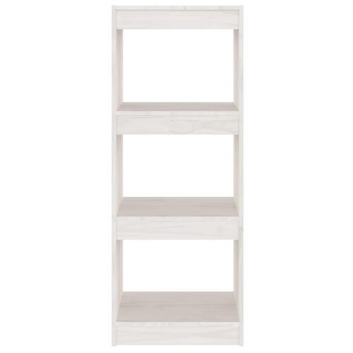 Bogskab/rumdeler 40x30x103,5 cm massivt fyrretræ hvid