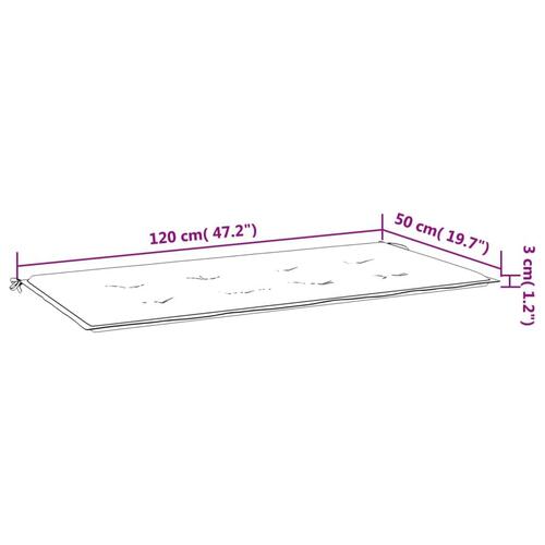 Hynde til havebænk 100x50x3 cm oxfordstof ternet grå
