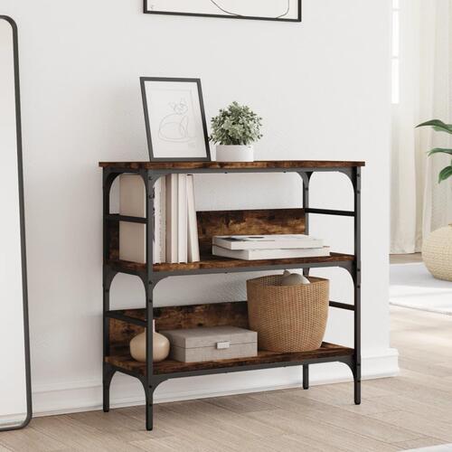 Konsolbord 75x32x75 cm konstrueret træ røget egetræsfarve