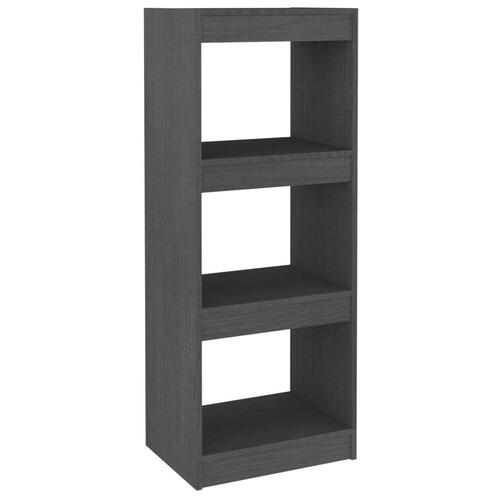 Bogskab/rumdeler 40x30x103,5 cm massivt fyrretræ grå