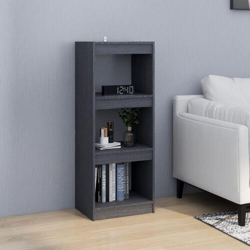 Bogskab/rumdeler 40x30x103,5 cm massivt fyrretræ grå