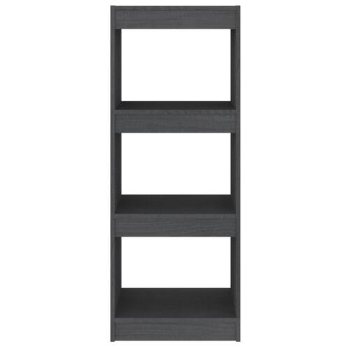 Bogskab/rumdeler 40x30x103,5 cm massivt fyrretræ grå