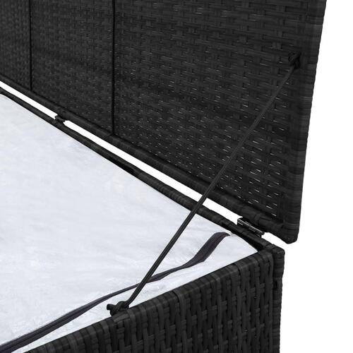 Udendørs opbevaringskasse 150x50x60 cm polyrattan sort