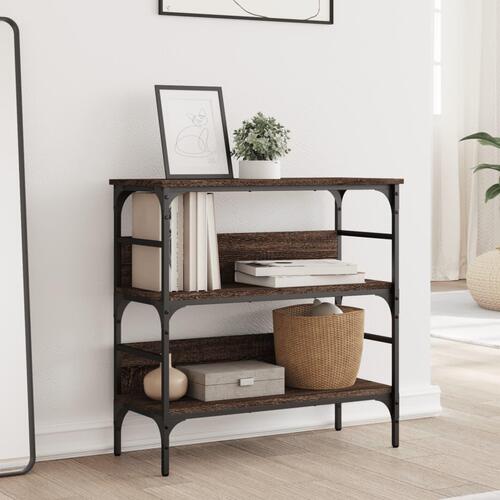 Konsolbord 75x32x75 cm konstrueret træ brun egetræsfarve