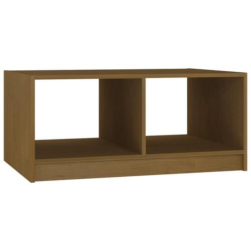 Sofabord 75x50x33,5 cm massivt fyrretræ gyldenbrun
