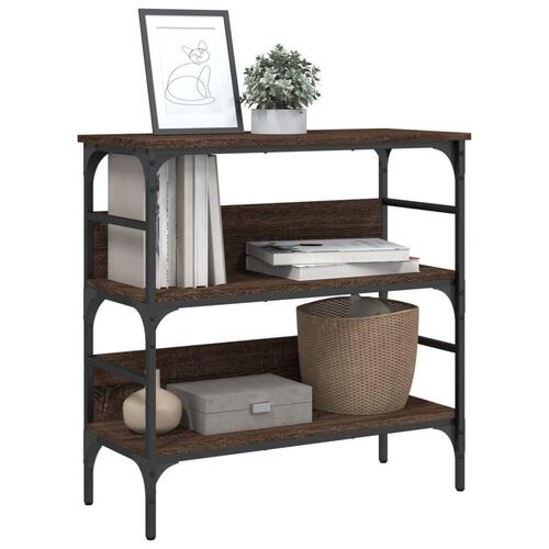 Konsolbord 75x32x75 cm konstrueret træ brun egetræsfarve