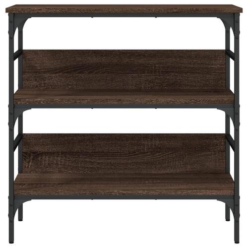 Konsolbord 75x32x75 cm konstrueret træ brun egetræsfarve