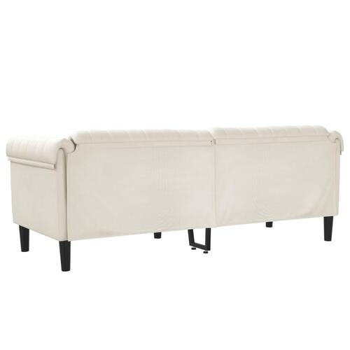 3-personers sofa velour cremefarvet