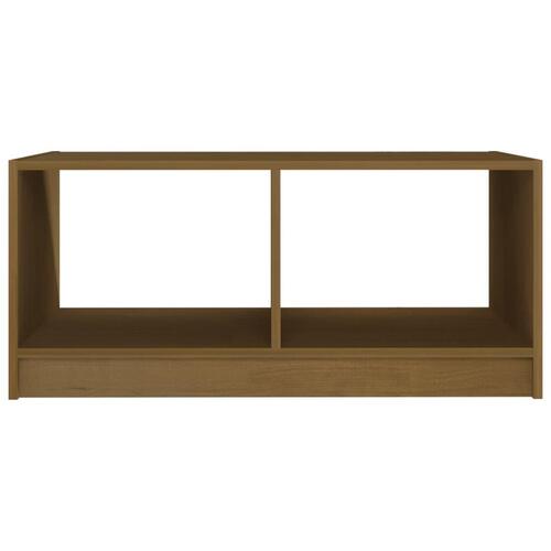 Sofabord 75x50x33,5 cm massivt fyrretræ gyldenbrun