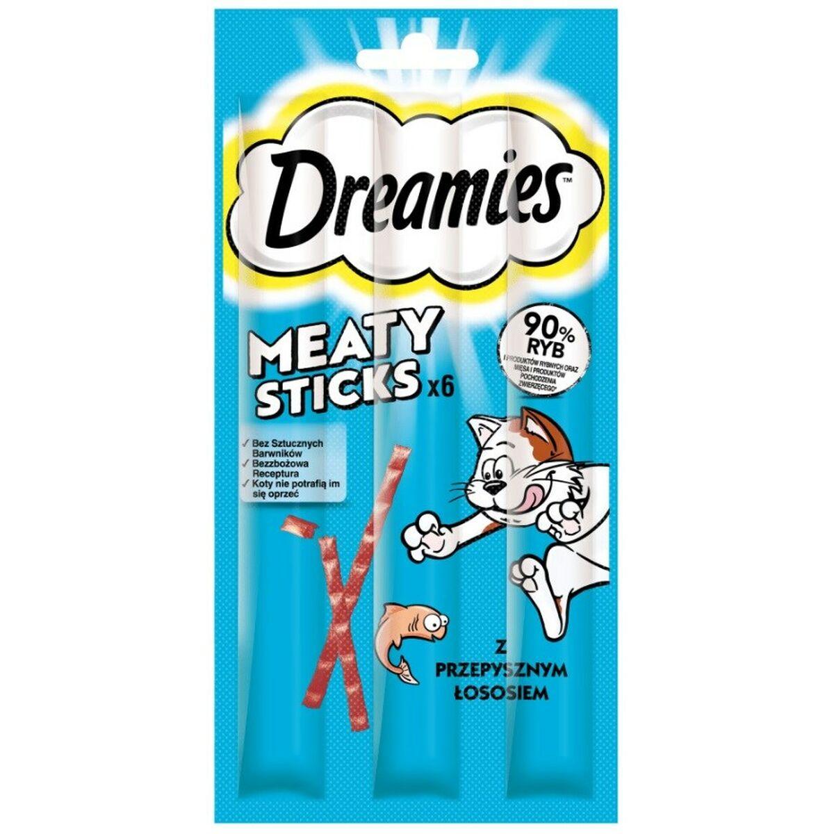 Dreamies Meaty Sticks kattegodbid - laks, 30 g