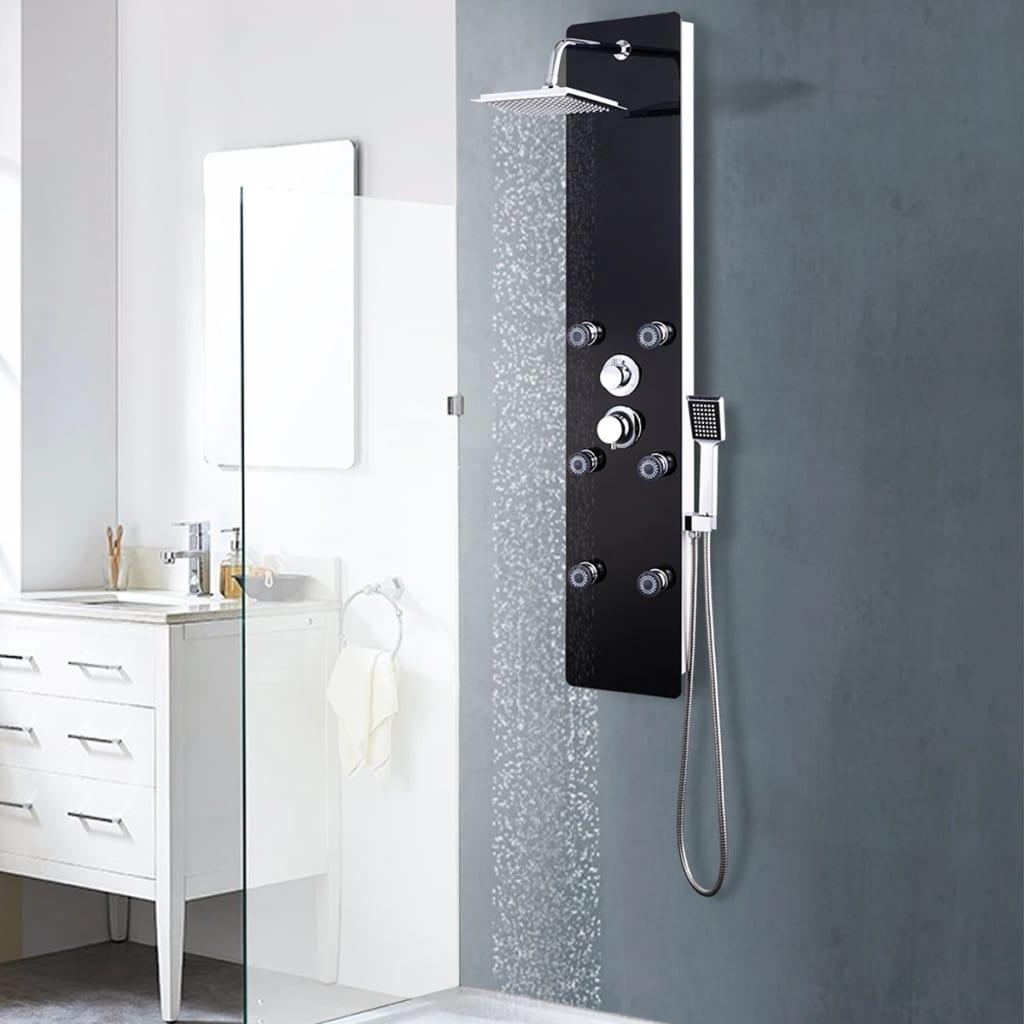 Bruserpanel glas 25 x 44,6 x 130 cm sort