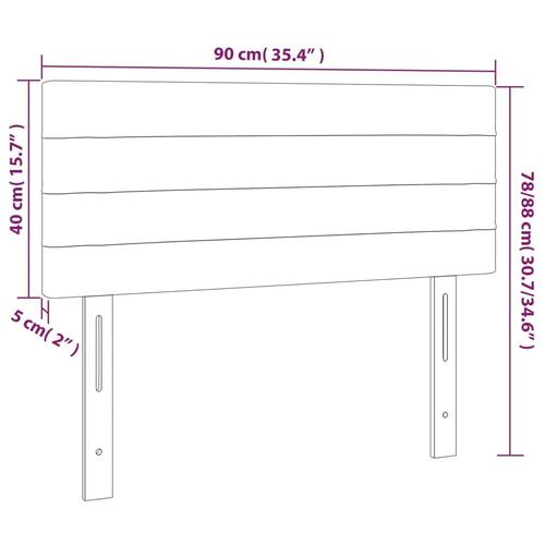 Sengegavl med LED-lys 90x5x78/88 cm fløjl mørkegrøn