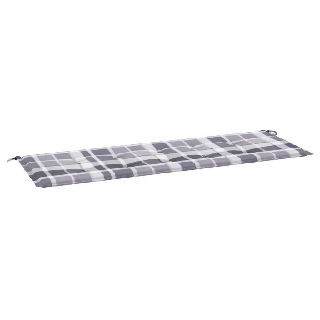 Hynde til havebænk 150x50x4 cm oxfordstof ternet grå