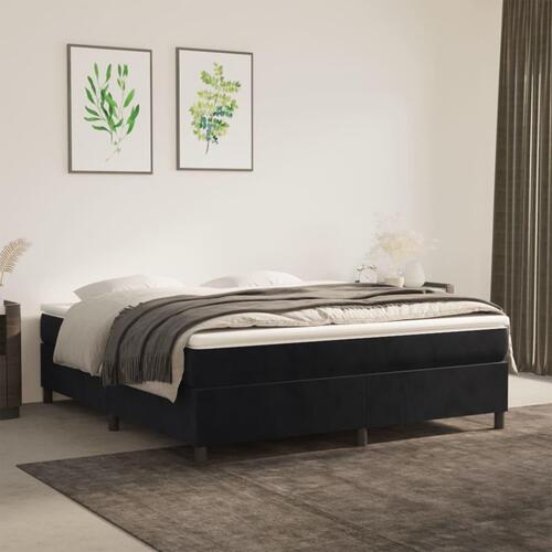 Kontinentalseng med madras 160x200 cm fløjl sort