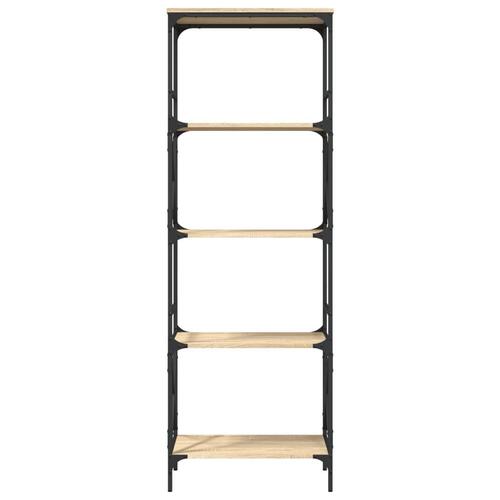 Bogreol 5 hylder 59x35x171 cm konstrueret træ sonoma-eg