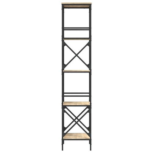 Bogreol 5 hylder 59x35x171 cm konstrueret træ sonoma-eg