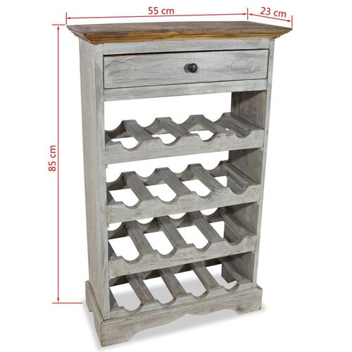 Vinreol 55x23x85 cm massivt mahognitræ