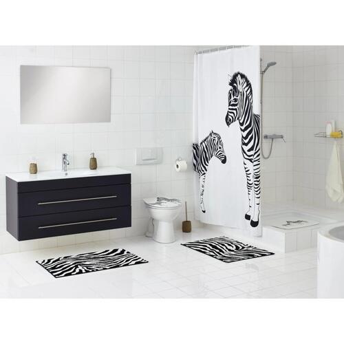 RIDDER brusemåtte Zebra 54x54 cm hvid og sort