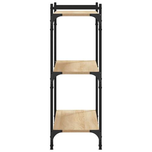 Bogreol 3 hylder 80x30x86 cm konstrueret træ sonoma-eg