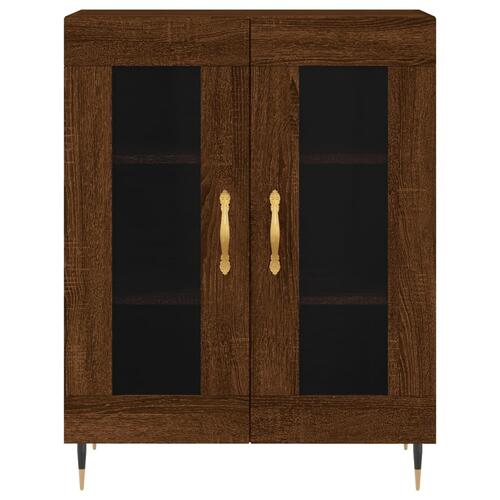 Højskab 69,5x34x180 cm konstrueret træ brun egetræsfarve