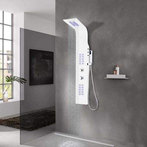 Brusepanel 20x44x130 cm aluminium hvid