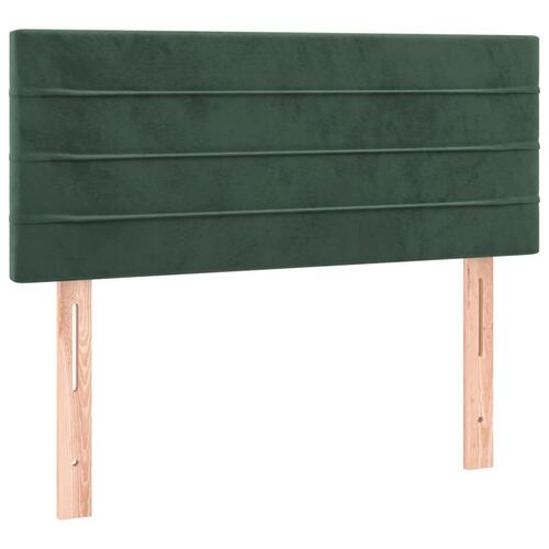 Sengegavl med LED-lys 100x5x78/88 cm fløjl mørkegrøn