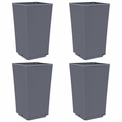 Plantekurve 4 stk. 32,5x32,5x57 cm PP blågrå