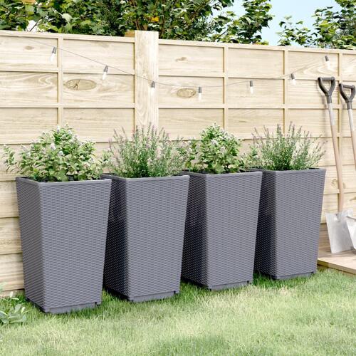 Plantekurve 4 stk. 32,5x32,5x57 cm PP blågrå