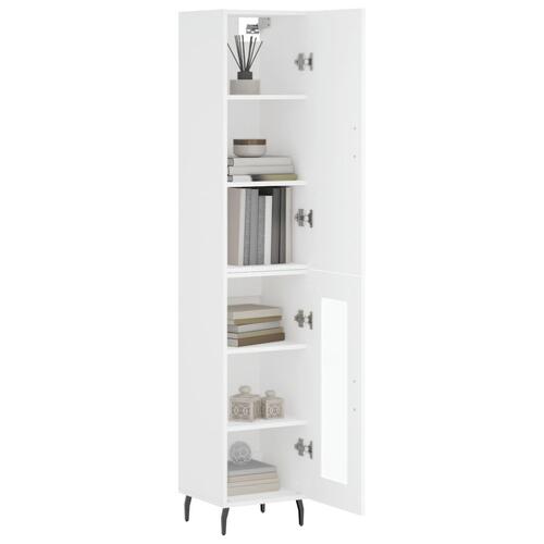 Skab 34,5x34x180 cm konstrueret træ hvid