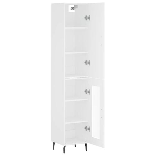 Skab 34,5x34x180 cm konstrueret træ hvid