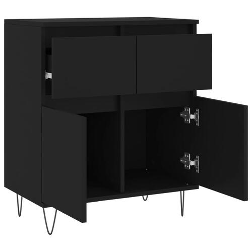 Skænk 60x35x70 cm konstrueret træ sort