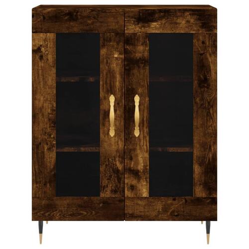 Højskab 69,5x34x180 cm konstrueret træ røget egetræsfarve