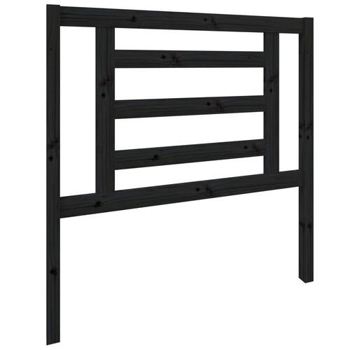 Sengegærde 96x4x100 cm massivt fyrretræ sort