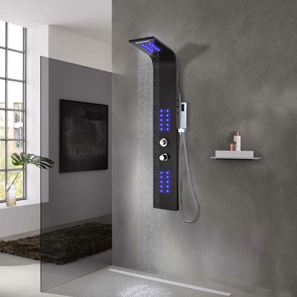Brusepanel 20x44x130 cm aluminium sort