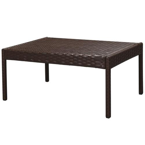 Haveloungesæt 6 dele med hynder polyrattan brun