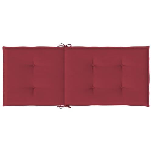 Stolehynder m. høj ryg 2 stk. 120x50x3 cm stof vinrød