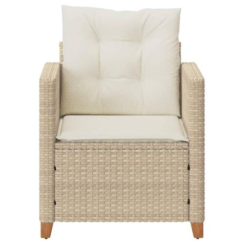 Havestole med hynder polyrattan beige