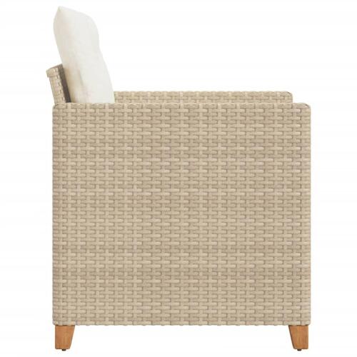 Havestole med hynder polyrattan beige