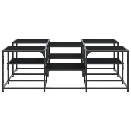 Sofabord i konstrueret træ 121 × 121 × 40 cm - sort, industrielt design
