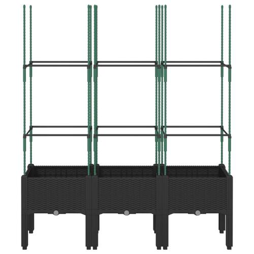 Plantekasse med espalier 120x40x142,5 cm PP sort