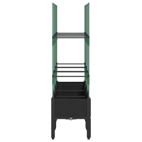 Plantekasse med espalier 120x40x142,5 cm PP sort