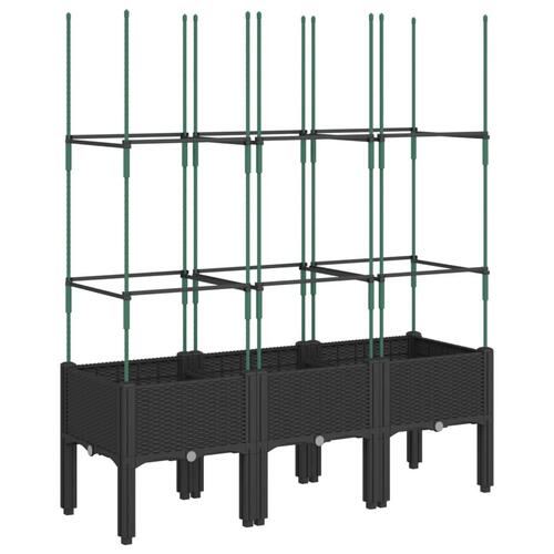 Plantekasse med espalier 120x40x142,5 cm PP sort