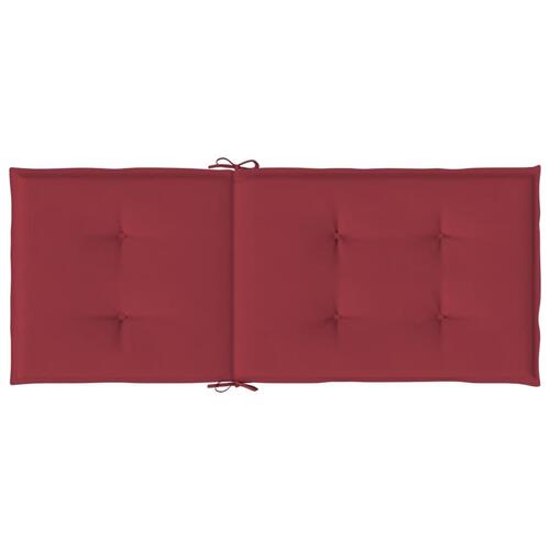 Stolehynder m. høj ryg 4 stk. 120x50x3 cm stof vinrød
