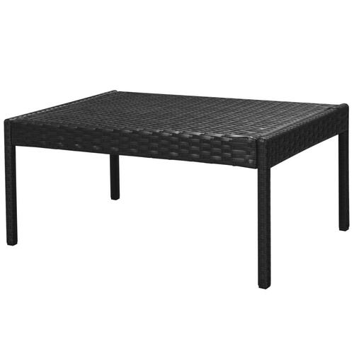Haveloungesæt 6 dele med hynder polyrattan sort