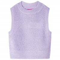 Strikket vest til børn str. 92 strikket lyslilla