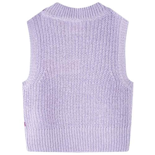 Strikket vest til børn str. 92 strikket lyslilla
