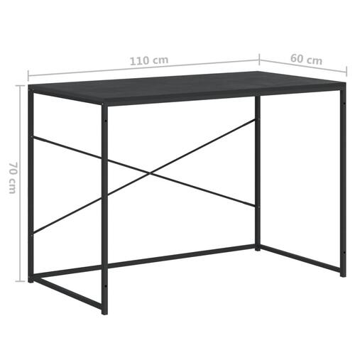 Computerbord 110x60x70 cm konstrueret træ sort
